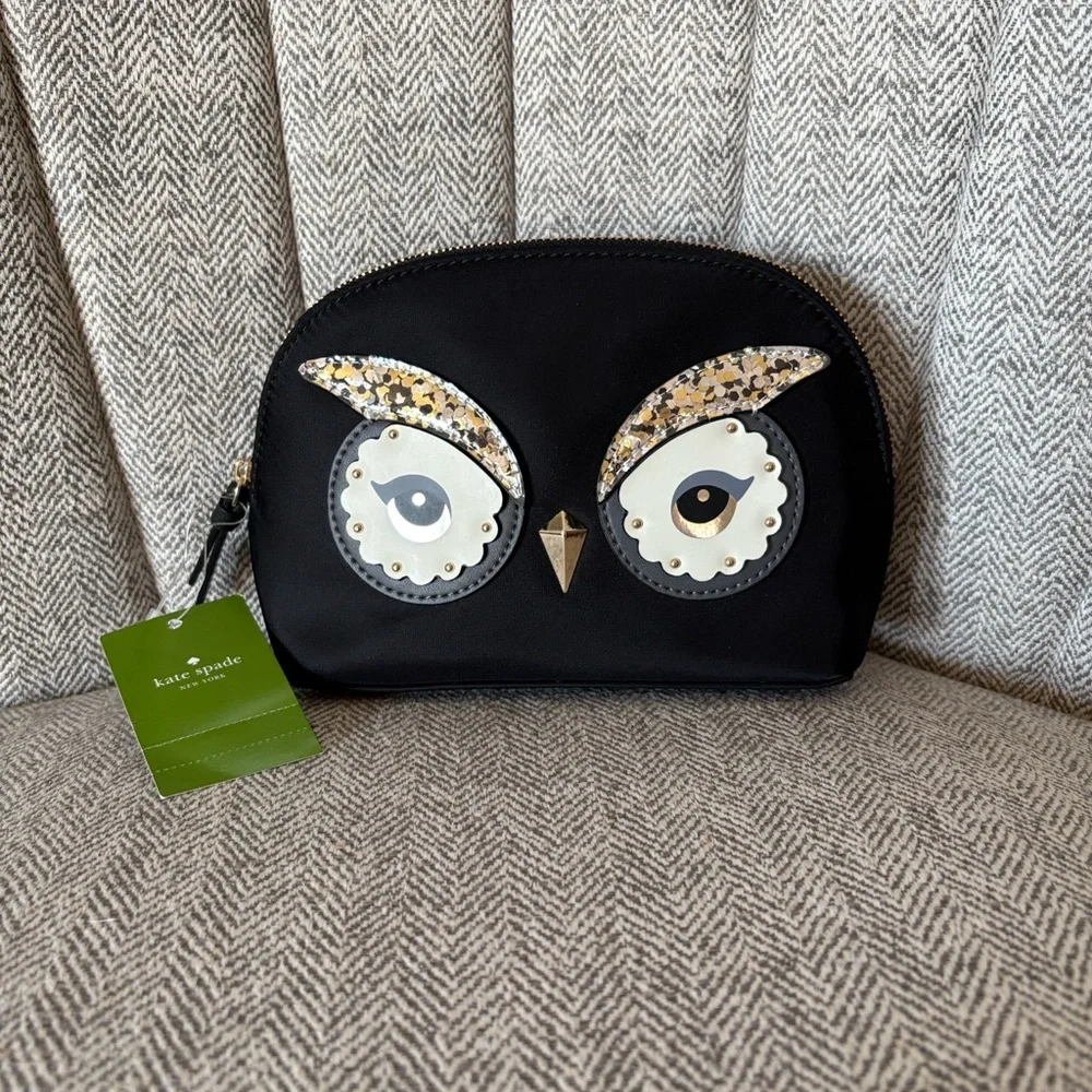 Kate Spade Owl Cosmetic Bag NWT